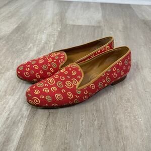 Stubbs & Wooten Spiral dot Print slipper Loafers Size 8 AA